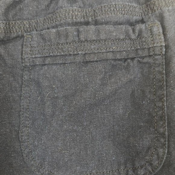 Keren Hart Blue Linen Blend Drawstring Pants Sz S - Picture 4 of 9